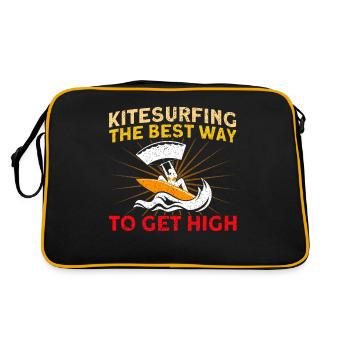Kiteboarder Kitesurfer Kiten Kiteboard Cadeau - Sac Retro - noir/or - Dos