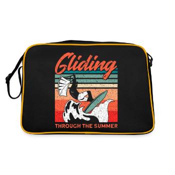 Kiteboarder Kitesurfer Kiten Kiteboard Cadeau - Sac Retro - noir/or - Dos