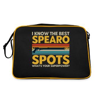 Speerfischer Die besten Speerfischer Spots - Retro Tasche - Schwarz/Gold - Hinten