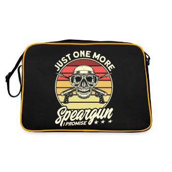 Speerfischen Freitaucher Speerfischer Fischer - Retro Tasche - Schwarz/Gold - Hinten