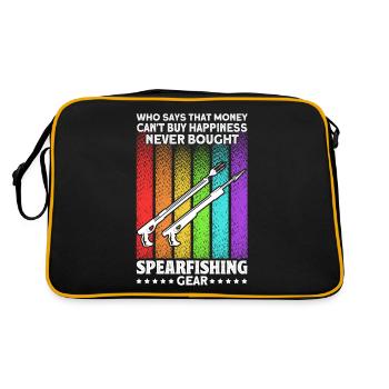 Speerfischen Freitaucher Speerfischer Fischer - Retro Tasche - Schwarz/Gold - Hinten