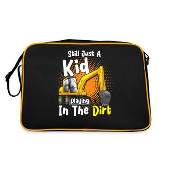 Schweres Gerät Bediener Bauarbeiter Geschenk - Retro Tasche - Schwarz/Gold - Hinten