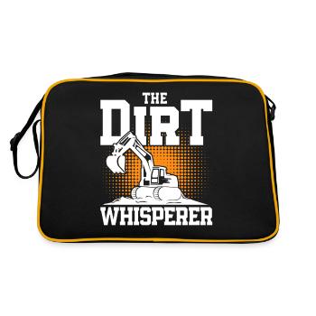 Bauarbeiter Bediener Bauwesen Geschenk - Retro Tasche - Schwarz/Gold - Hinten