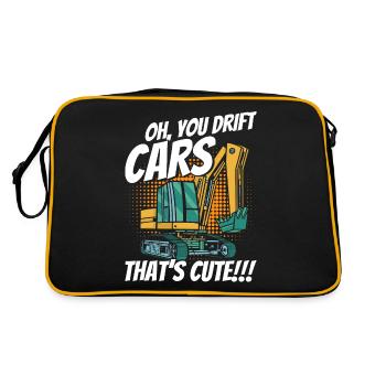 Bauwesen Bauarbeiter Bediener Geschenk - Retro Tasche - Schwarz/Gold - Hinten