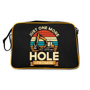 Bediener Bagger Schweres Gerät Geschenk - Retro Tasche - Schwarz/Gold - Hinten