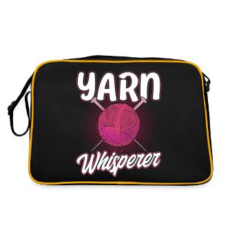 Tricot Fil Tricot TricotEr Tissu Cadeau - Sac Retro - noir/or - Dos