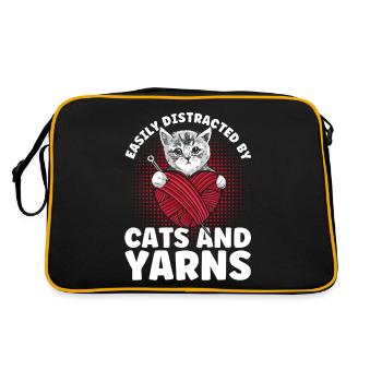 Stricken Stricken Stricken Liebhaber Geschenk - Retro Tasche - Schwarz/Gold - Hinten