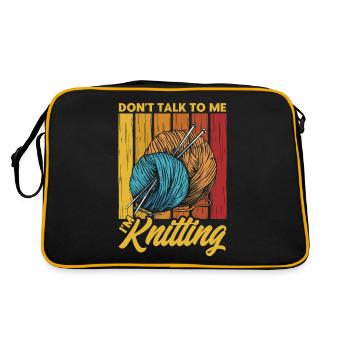 Garn stricken Stricken Stricken Liebhaber Geschenk - Retro Tasche - Schwarz/Gold - Hinten