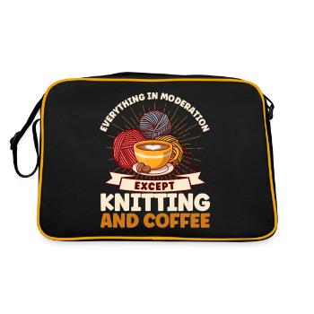 Tricot Fil Tricot TricotEr Tissu Cadeau - Sac Retro - noir/or - Dos