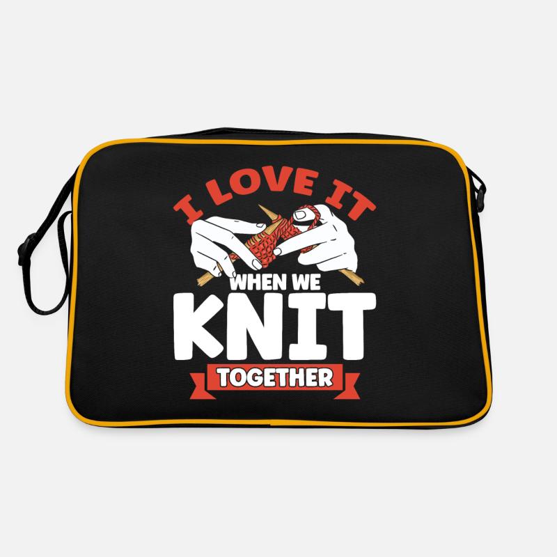 Stricken Stricken Stricken Liebhaber Geschenk Retro Tasche