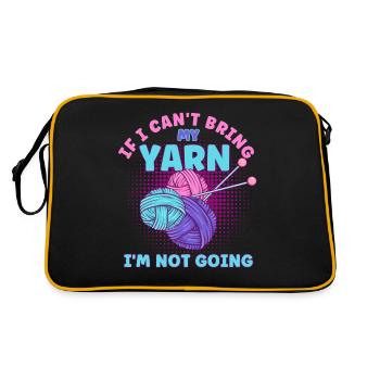 Stricken Garn stricken Stricken Stoff Geschenk - Retro Tasche - Schwarz/Gold - Hinten