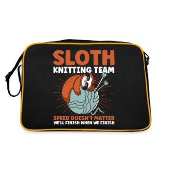 Garn stricken Stricken Stricken Stoff Geschenk - Retro Tasche - Schwarz/Gold - Hinten