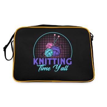 Tricot Fil Tricot TricotEr Tissu Cadeau - Sac Retro - noir/or - Dos