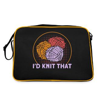 Stricken Stoff Stricken Stricken Geschenk - Retro Tasche - Schwarz/Gold - Hinten