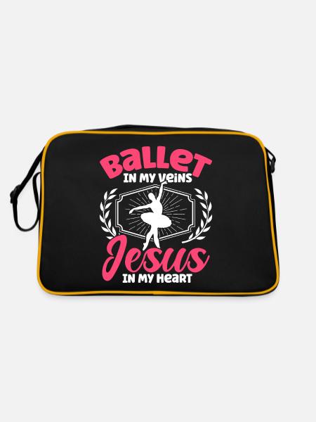Ballet Danse Ballet Danse Ballerine Cadeau - Sac Retro - noir/or - Dos