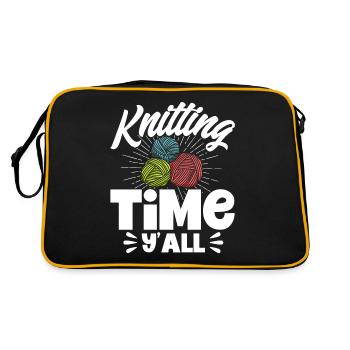 Tricot Fil Tricot TricotEr Tissu Cadeau - Sac Retro - noir/or - Dos