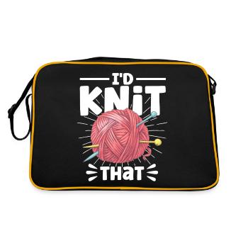 Stricken Stoff Stricken Stricken Geschenk - Retro Tasche - Schwarz/Gold - Hinten