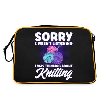 Stricken Stricken Liebhaber Stricken Geschenk - Retro Tasche - Schwarz/Gold - Hinten