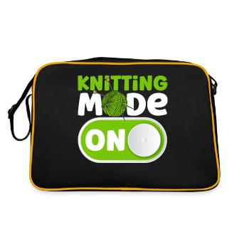 Garn stricken Stricken Stricken Liebhaber Geschenk - Retro Tasche - Schwarz/Gold - Hinten