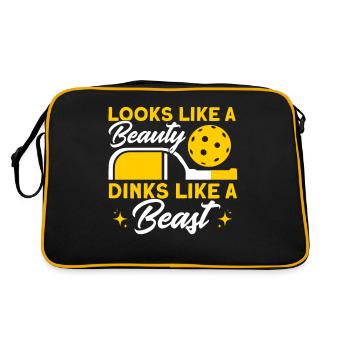 Pickleball Player Pickleball Paddleball Gift - Retro Bag - black/gold - Back