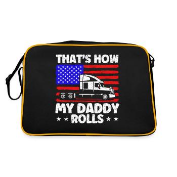 Trucker Semi-Remorque Truck Driver Cadeau - Sac Retro - noir/or - Dos