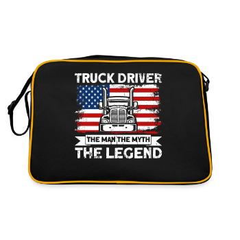 Semi-remorque Trucker Semitrailer Cadeau - Sac Retro - noir/or - Dos