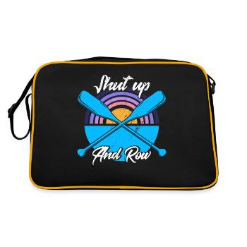 Ruderer Mannschaft Rudern Rudern Geschenk - Retro Tasche - Schwarz/Gold - Hinten