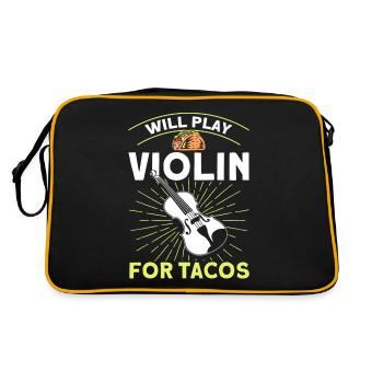 Violon Orchestre Violoniste Violon Amateur Cadeau - Sac Retro - noir/or - Dos