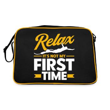 Bungee Springer Bungee Sprung Extremsport Geschenk - Retro Tasche - Schwarz/Gold - Hinten