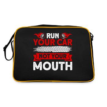 Drag Racing Drag Race Autorennen Geschenk - Retro Tasche - Schwarz/Gold - Hinten