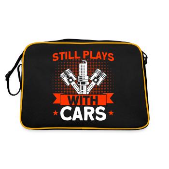 Drag Racing Rennwagen Drag Racer Geschenk - Retro Tasche - Schwarz/Gold - Hinten