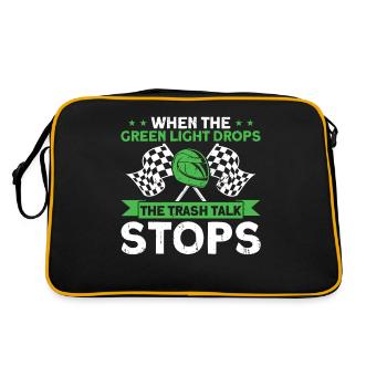 Drag Race Autorennen Drag Racing Geschenk - Retro Tasche - Schwarz/Gold - Hinten