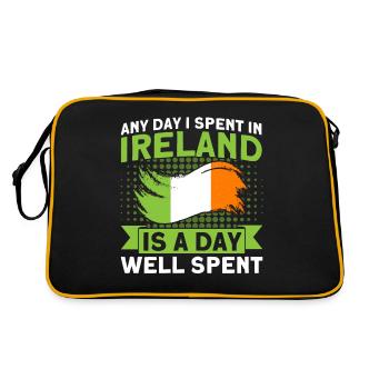 Racines irlandaises Drapeau irlandais Cadeau irlandais - Sac Retro - noir/or - Dos