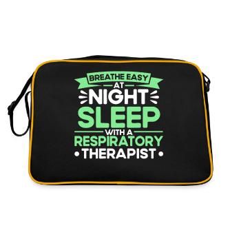 Eingetragene Respirotäre Therapeutin Respirotäre T - Retro Tasche - Schwarz/Gold - Hinten