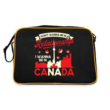 Kanada Urlaub Kanadisch Kanadische Wurzeln Geschen - Retro Tasche - Schwarz/Gold - Hinten