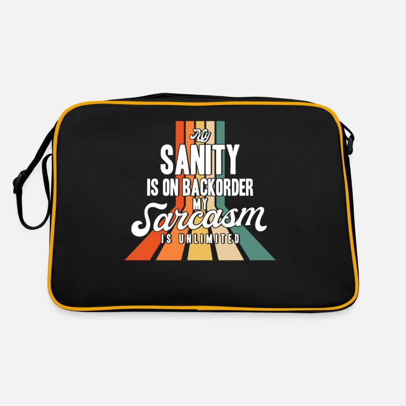 Sarkastisch Schwarzer Humor Ironie Geschenk - Retro Tasche - Schwarz/Gold