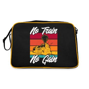 Lokomotive Modelleisenbahn Zugfahren Geschenk - Retro Tasche - Schwarz/Gold - Hinten