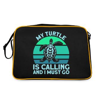 Élevage de tortues Amoureux des tortues de la mer - Sac Retro - noir/or - Dos