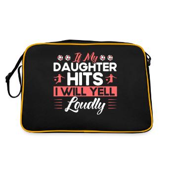Fußball Mutter Sportfan Geschenk - Retro Tasche - Schwarz/Gold - Hinten
