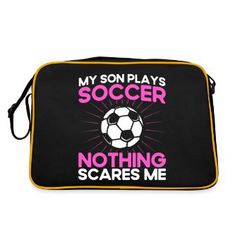 Mutter Sportfan Fußball Geschenk - Retro Tasche - Schwarz/Gold - Hinten
