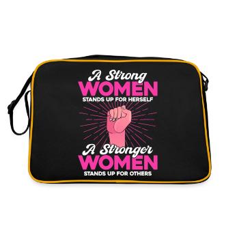 Feministisch Gleichberechtigung der Geschlechter F - Retro Tasche - Schwarz/Gold - Hinten