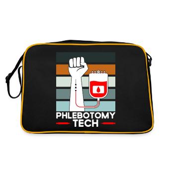Phlebotomy Blood Sample Phlebotomist Tech Gift - Retro Bag - black/gold - Back