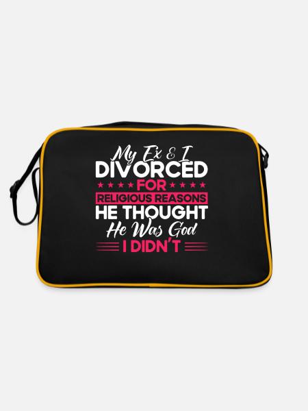 Ex Partner Auflösung der Ehe Scheidung Geschenk - Retro Tasche - Schwarz/Gold - Hinten