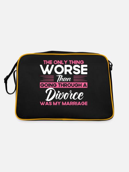 Ex Partner Scheidung Geschiedene Geschenk - Retro Tasche - Schwarz/Gold - Hinten