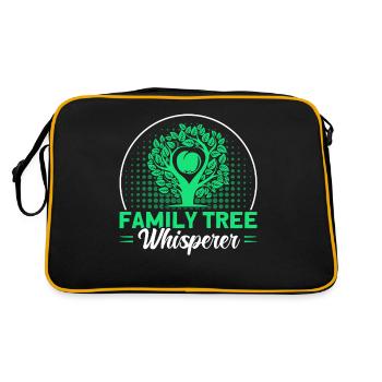 Genealogie Stammbaum Familiengeschichte Geschenk - Retro Tasche - Schwarz/Gold - Hinten
