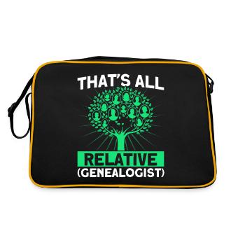 Genealogie Ahnenforscher Ahnenforschung Geschenk - Retro Tasche - Schwarz/Gold - Hinten