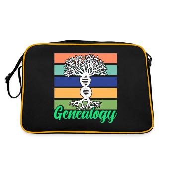Stammbaum Genealogie Familiengeschichte Geschenk - Retro Tasche - Schwarz/Gold - Hinten