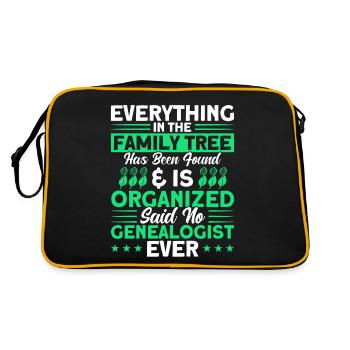 Stammbaum Genealogie Ahnenforschung Geschenk - Retro Tasche - Schwarz/Gold - Hinten