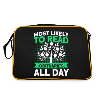 Stammbaum Familiengeschichte Genealogie Geschenk - Retro Tasche - Schwarz/Gold - Hinten