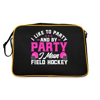Mannschaftssport Feldhockey Feldhockey Spiel Gesch - Retro Tasche - Schwarz/Gold - Hinten